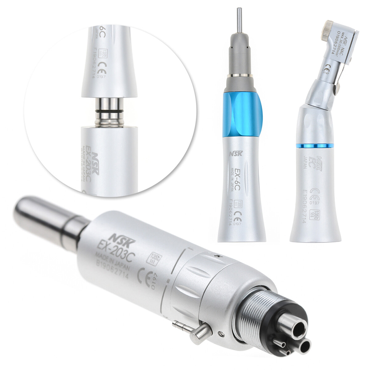 NSK Type Dental PANA MAX High Speed Handpieces Push Button+Low Speed EX203C 4/2H