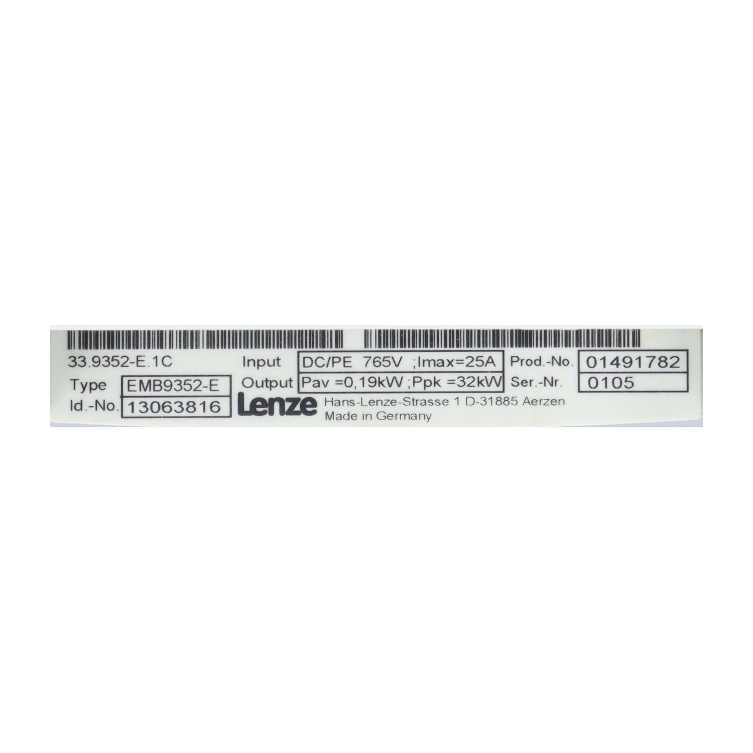 Lenze EMB9352E New NFP