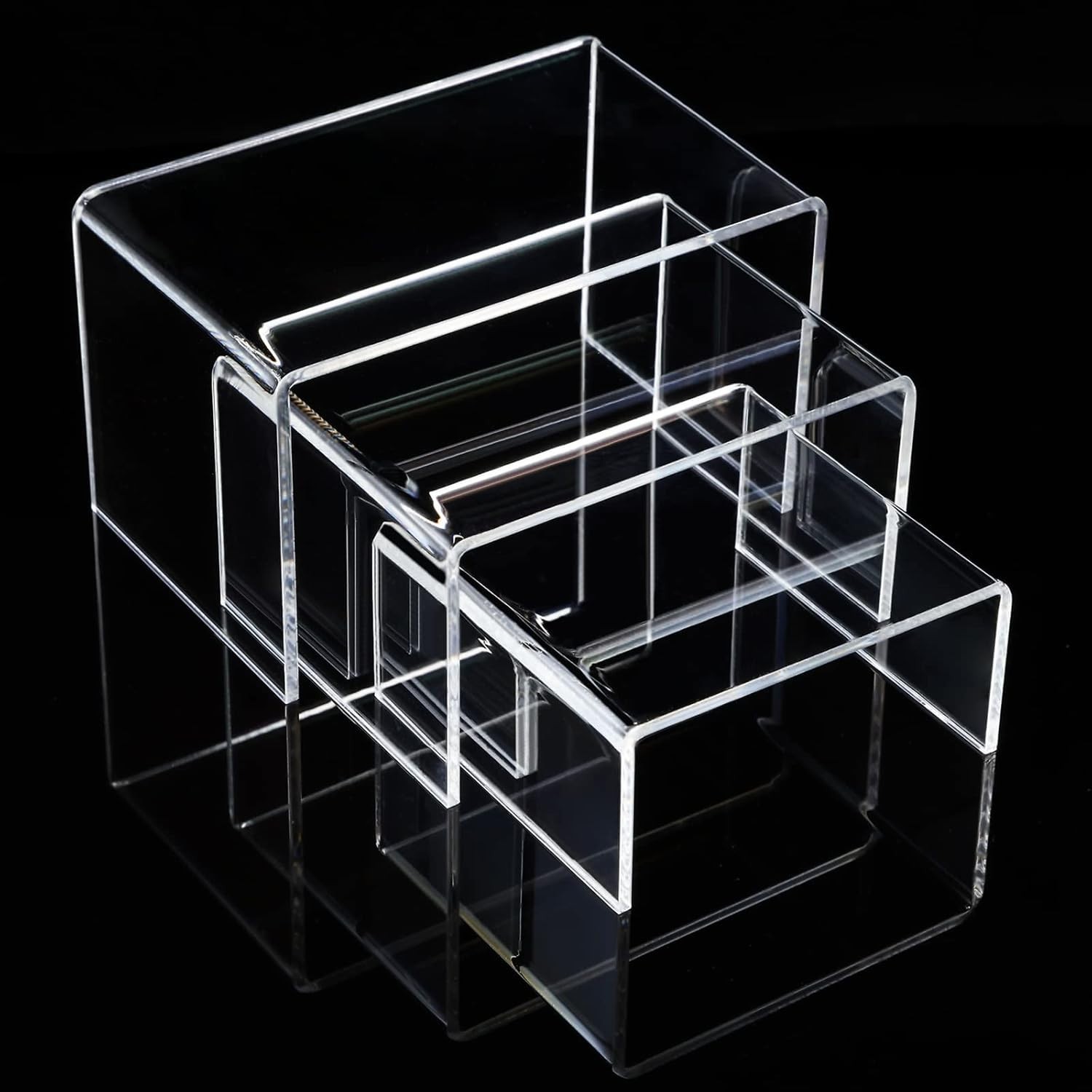 2 Sets Acrylic Display Risers, Product Stand, Jewelry Display Riser Shelf Sho…