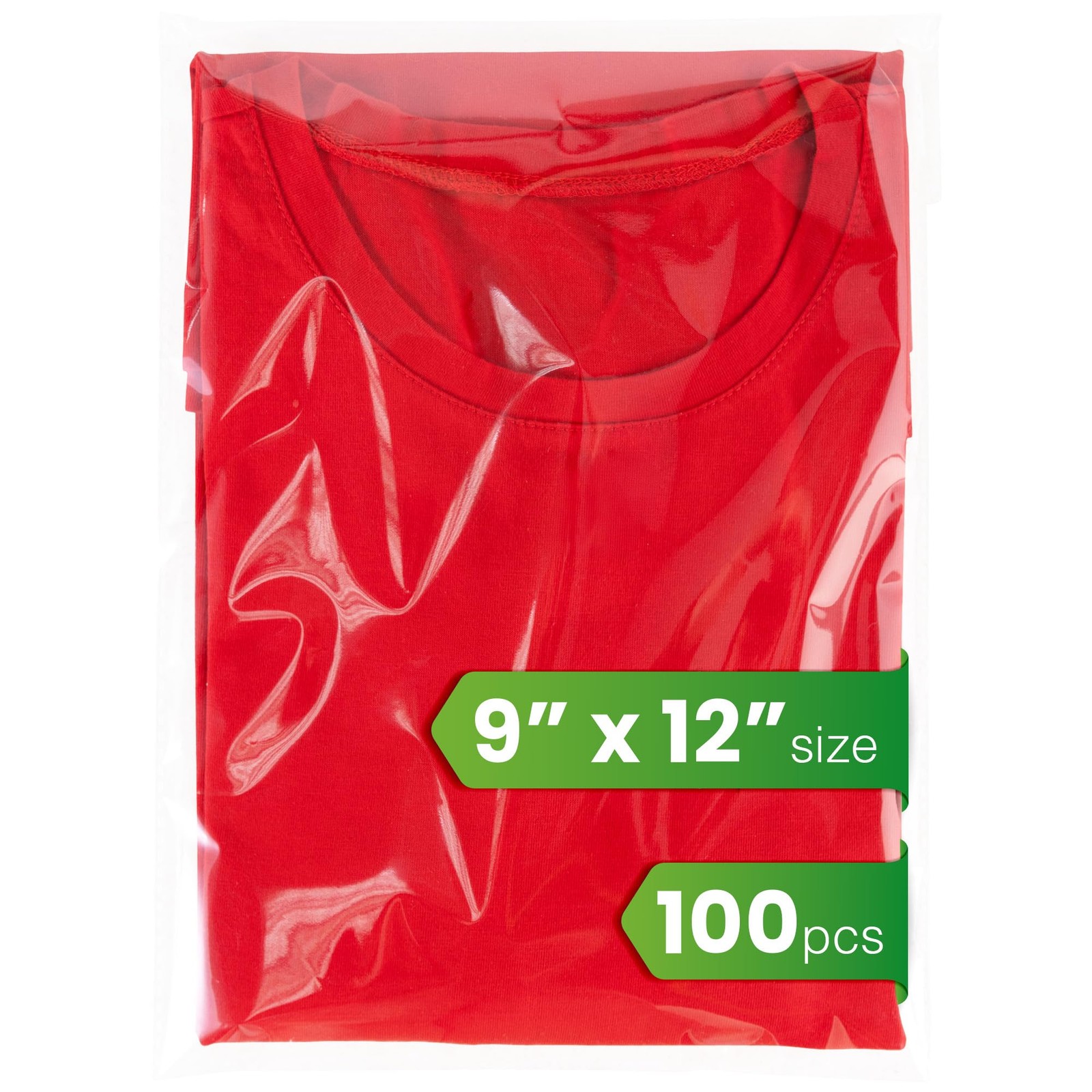 Self Sealing Cellophane Bags 9×12 Inch – 100 Count T Shirt inches, Clear