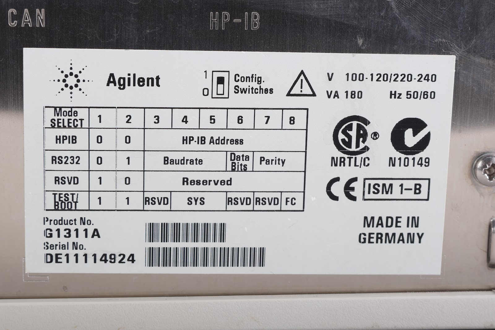 Agilent/Cohesive Technologies G1311A Quat Pump & G1351-66500 Relay Control Board