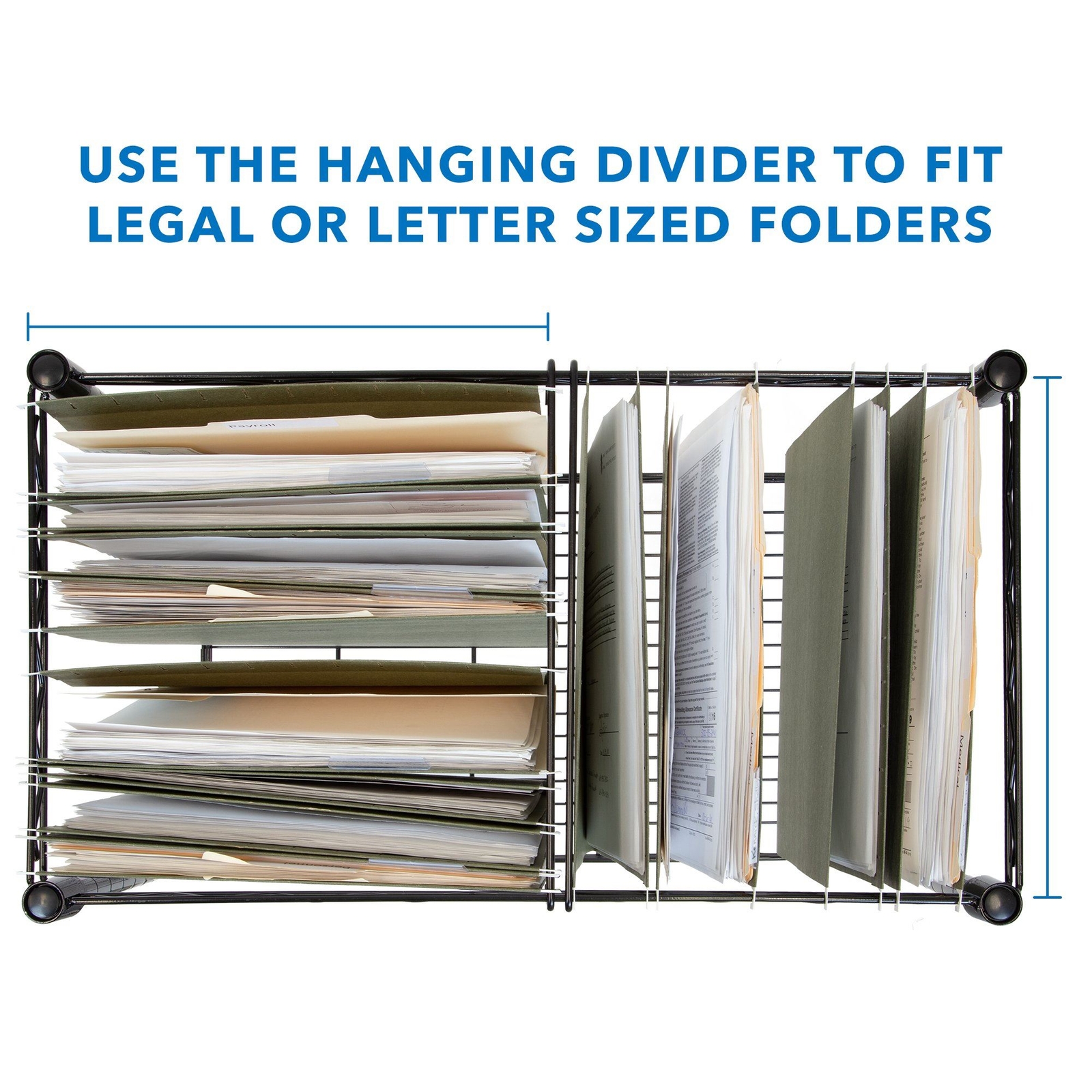 Mount-It! Rolling File Cart with Folder Rack, Refurbished