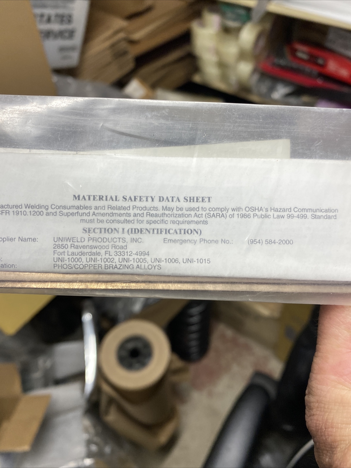 Uniweld,Phosphorus Copper-Silver Brazing Rods Flat,5pc. 1/8″ x 0.05″ x 20″