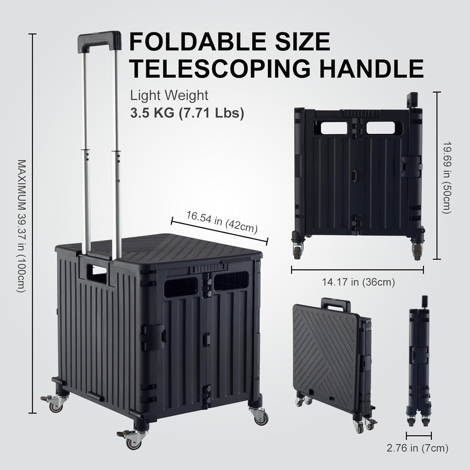 Heavy Duty Rolling Crate Utility Cart Rust Resistant for Indoor and Outdoor Use