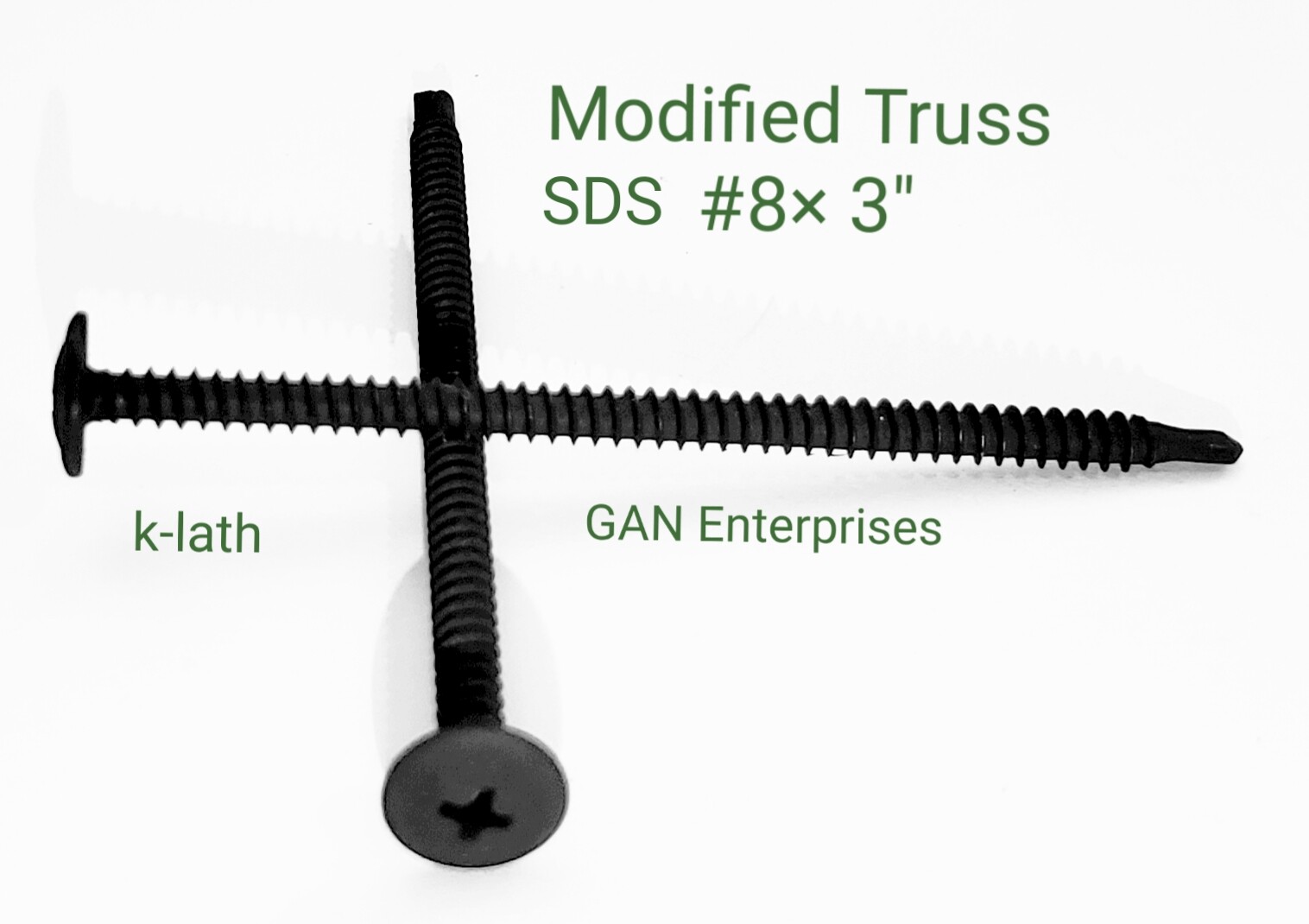 Modified Truss Head #8 x 1/2″ to 3″ Self Drilling Screws, Black