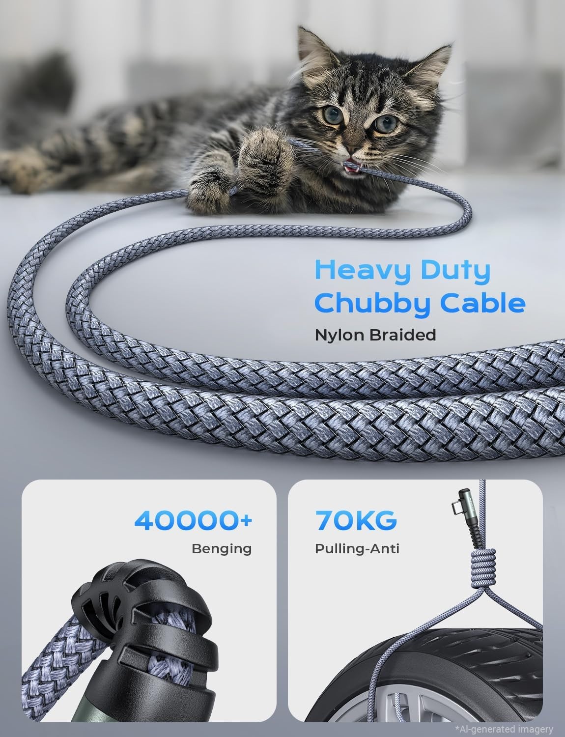 100W USB C to USB C Cable Fast Charging 10FT Right Angle USBC USBC
