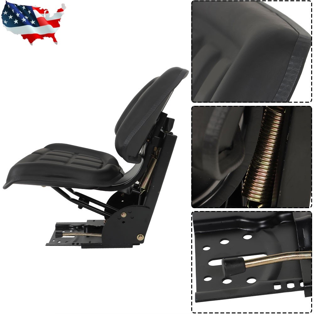 Black Universal Tractor Suspension Seat For Massey Ferguson Ford / New Holland