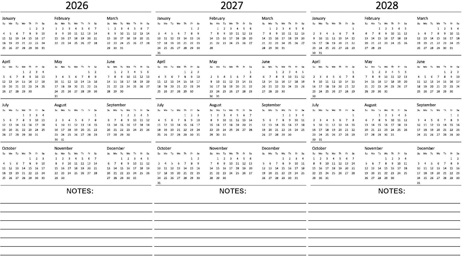 5 Year Calendar Planner 2026-2030, Free Shipping! NEW!