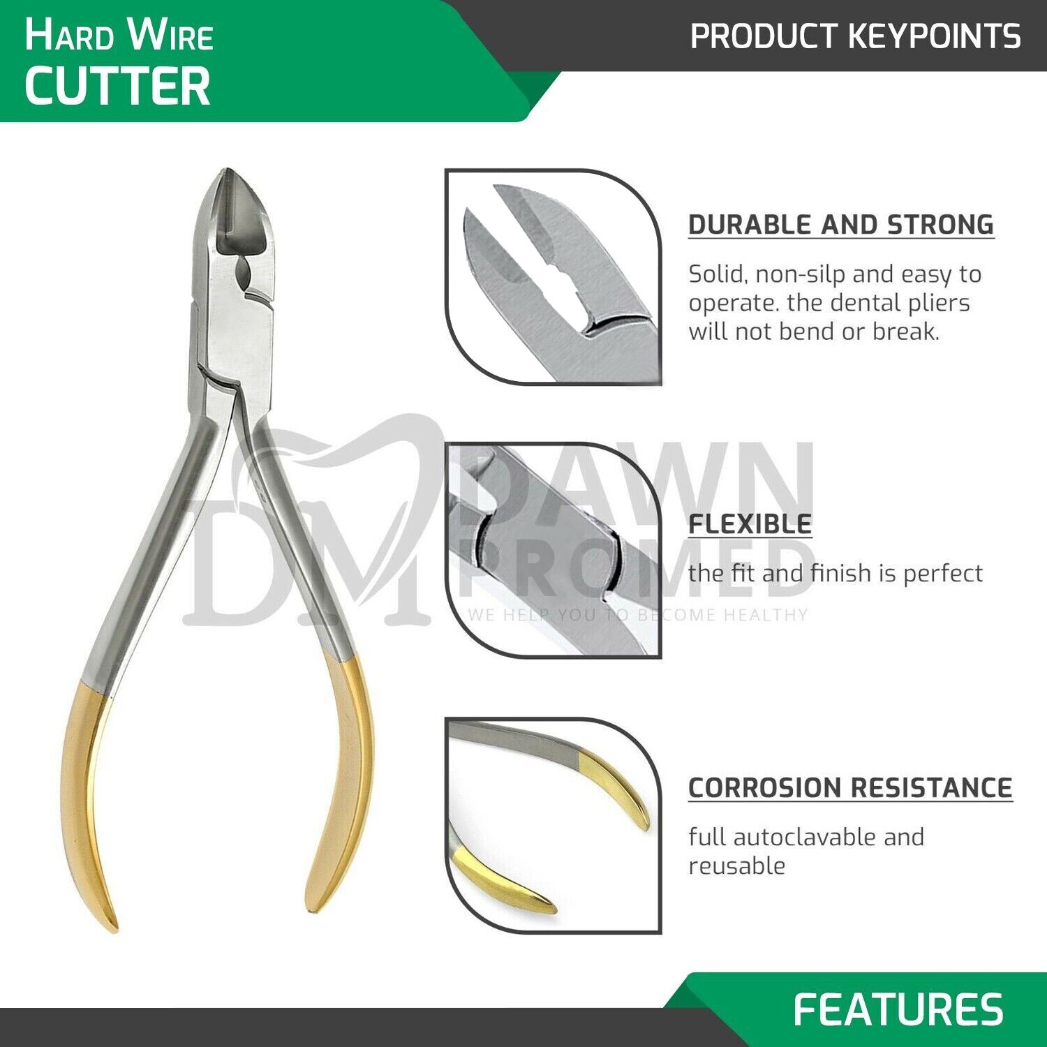TC Ligature Wire Cutter Orthodontic Soft & Hard Wire Cutting Straight German Gr