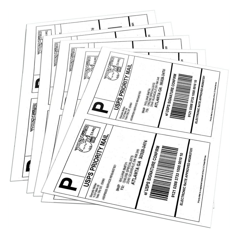 8000 Premium 8.5″ X 5.5″ Half Sheet Self Adhesive Shipping Labels 2 Per Sheet