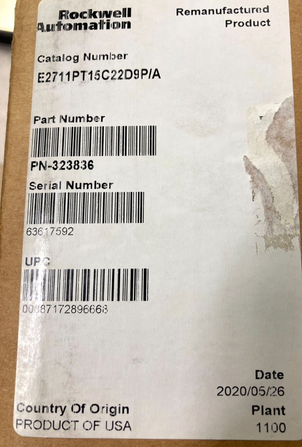 Allen Bradley 2711P-T15C22D9P Ser A PanelView Plus 7 – New