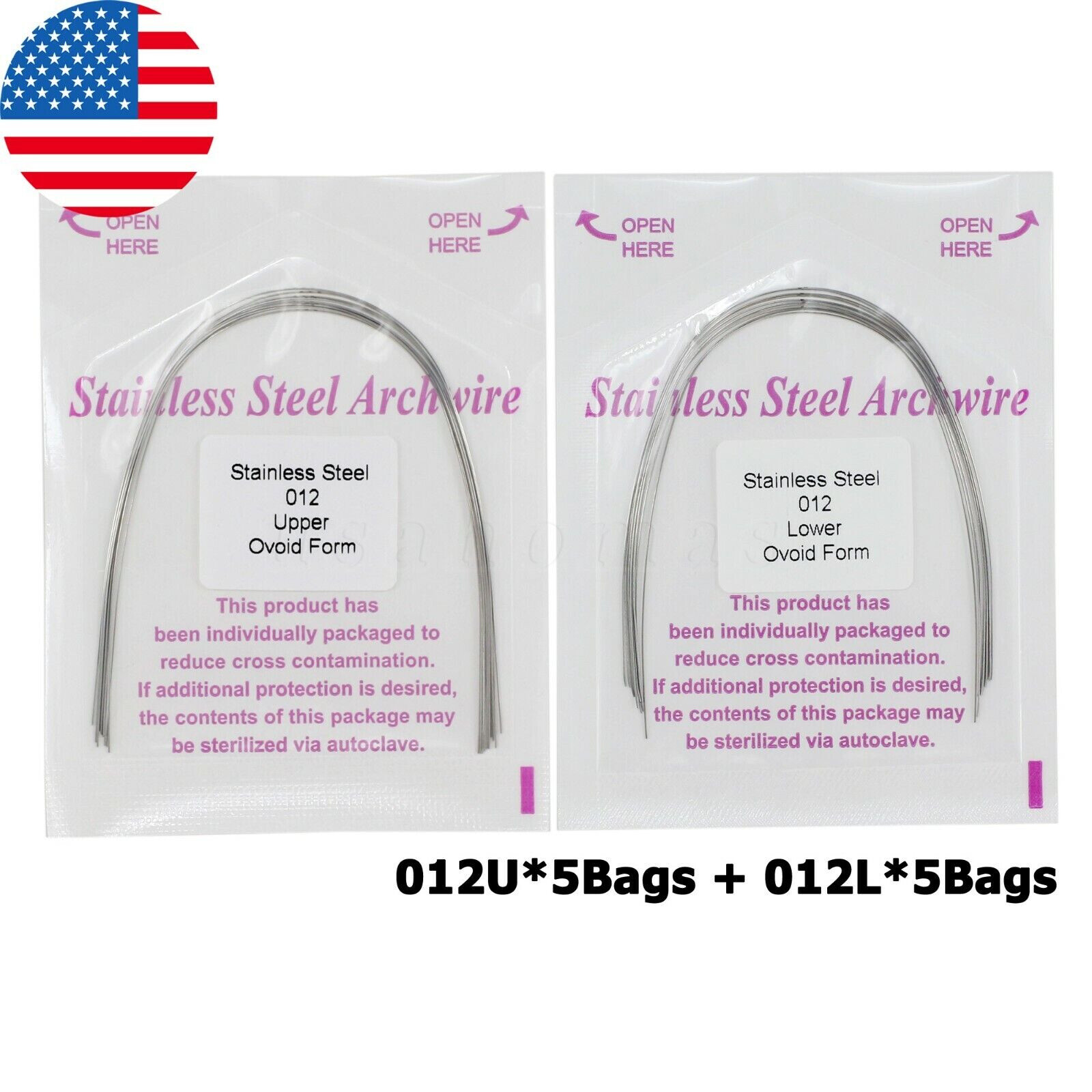 100PCS Dental Orthodontic Arch Wire Niti Stainless Steel Round Rectangular Ovoid
