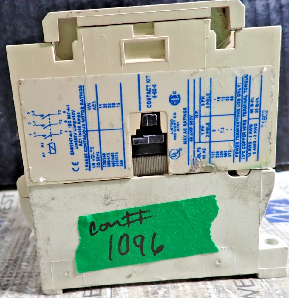 Cutler Hammer CE15HN3 600 VAC Contactor w/ 9-2703-1 120V Coil TESTED