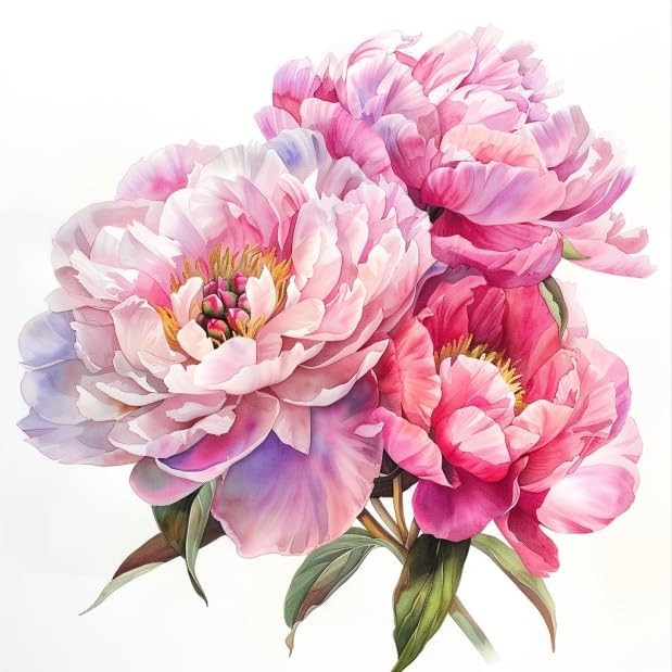 Removable Pink Peonies Vinyl Decal, Waterproof Flower Sticker for Model: Pink