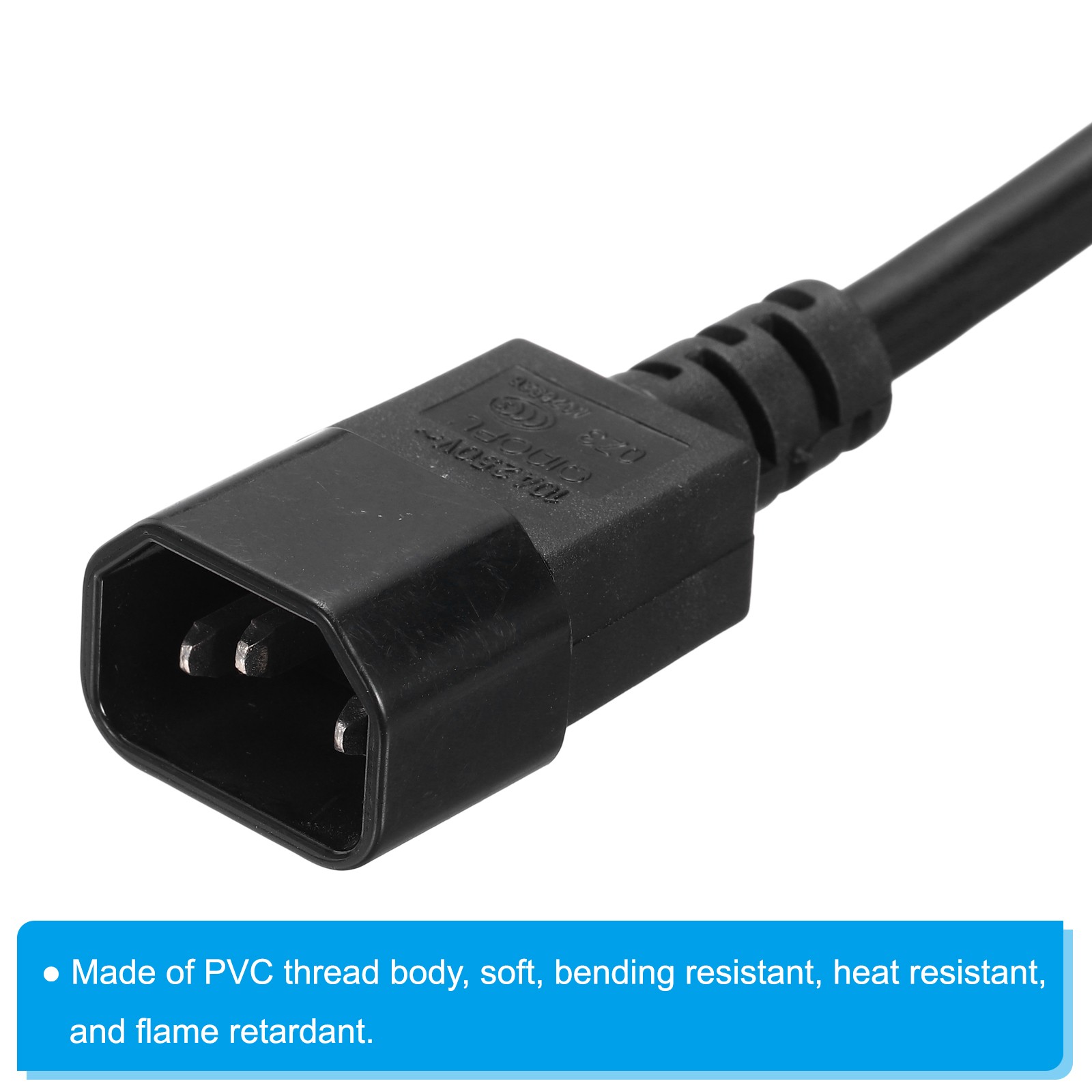 AC Power Cord 3 Prong C14 Male to C15 Female 1.5mm2 5m 16.4Ft 250V 10A