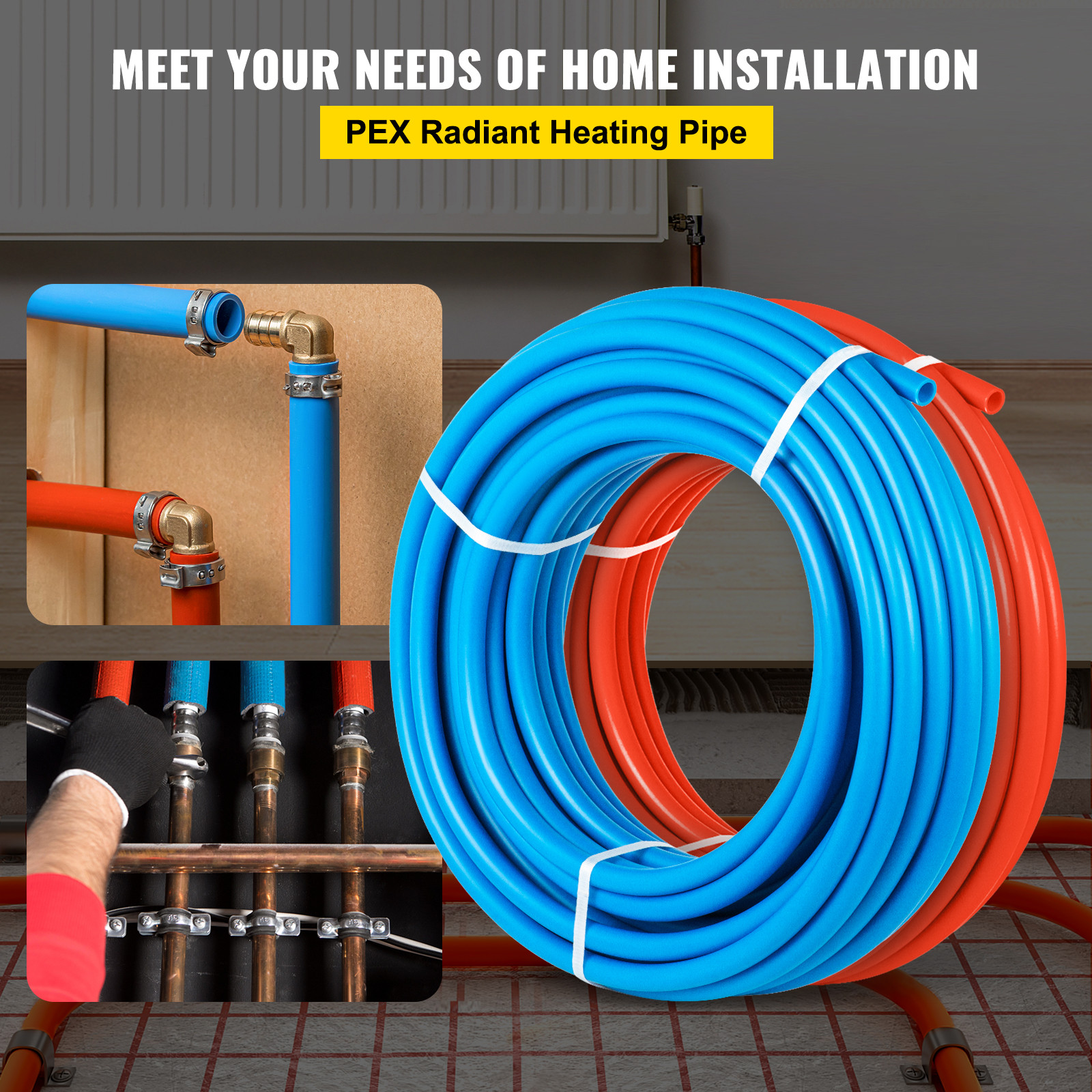 1/2″ 600ft 2 Coils 300′ Red & 300′ Blue PEX Tubing Certified Oxygen Barrier