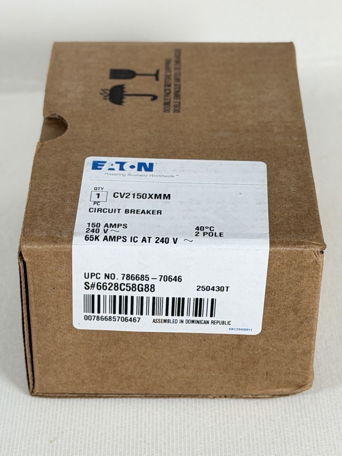 NEW Eaton CV2150XMM Circuit Breaker 65 K AMPS 2 POLE