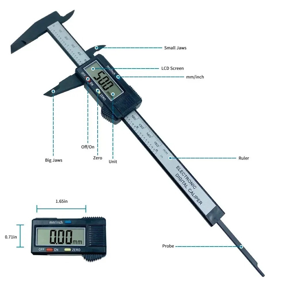 6″ 150mm Digital Caliper Micrometer LCD Gauge Vernier Electronic Measuring Tool