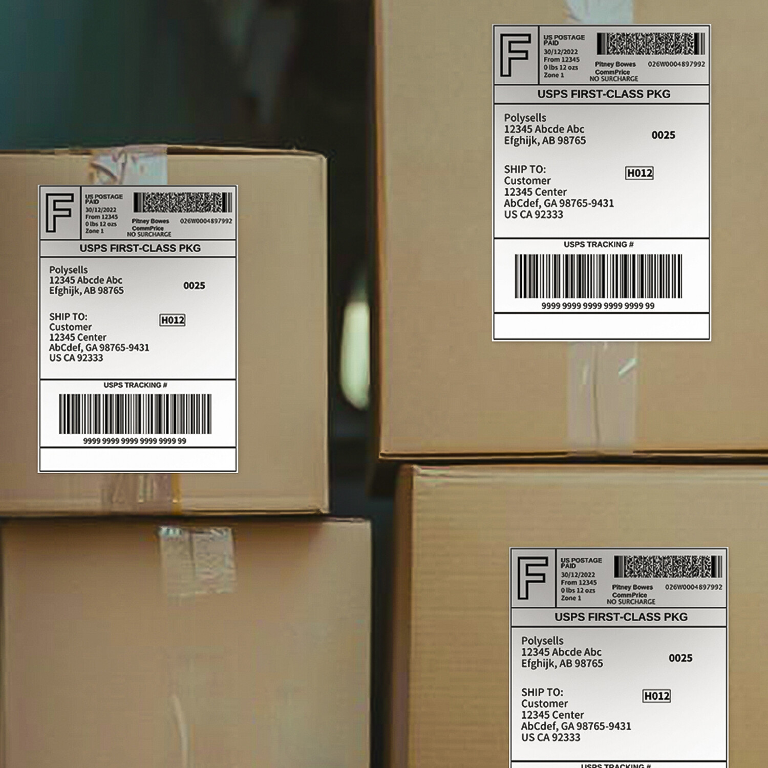 Shipping Labels 8.5×5.5 half sheet Self Adhesive 2 Per Sheet POLYSELLS 2UP