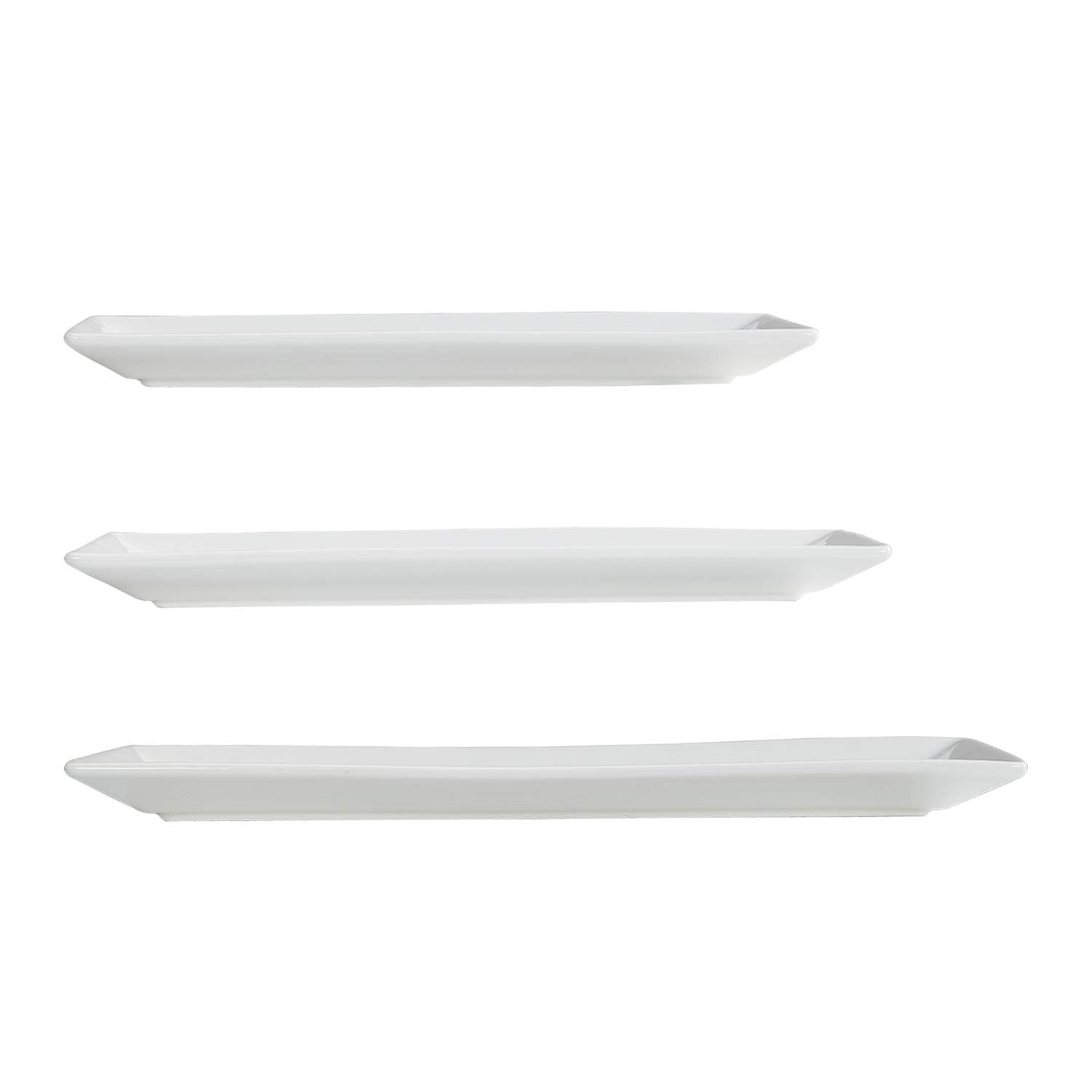 Retailer Basics 3-Piece Porcelain Party Platter Appetizer Dinner Dessert Set