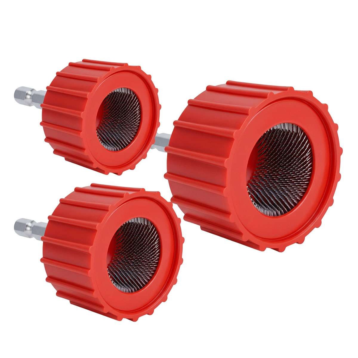 3PCS 1/2″ 3/4″ 1″ Copper Tube Pipe Cleaning Brush Set for Drill Plumbing Cleaner
