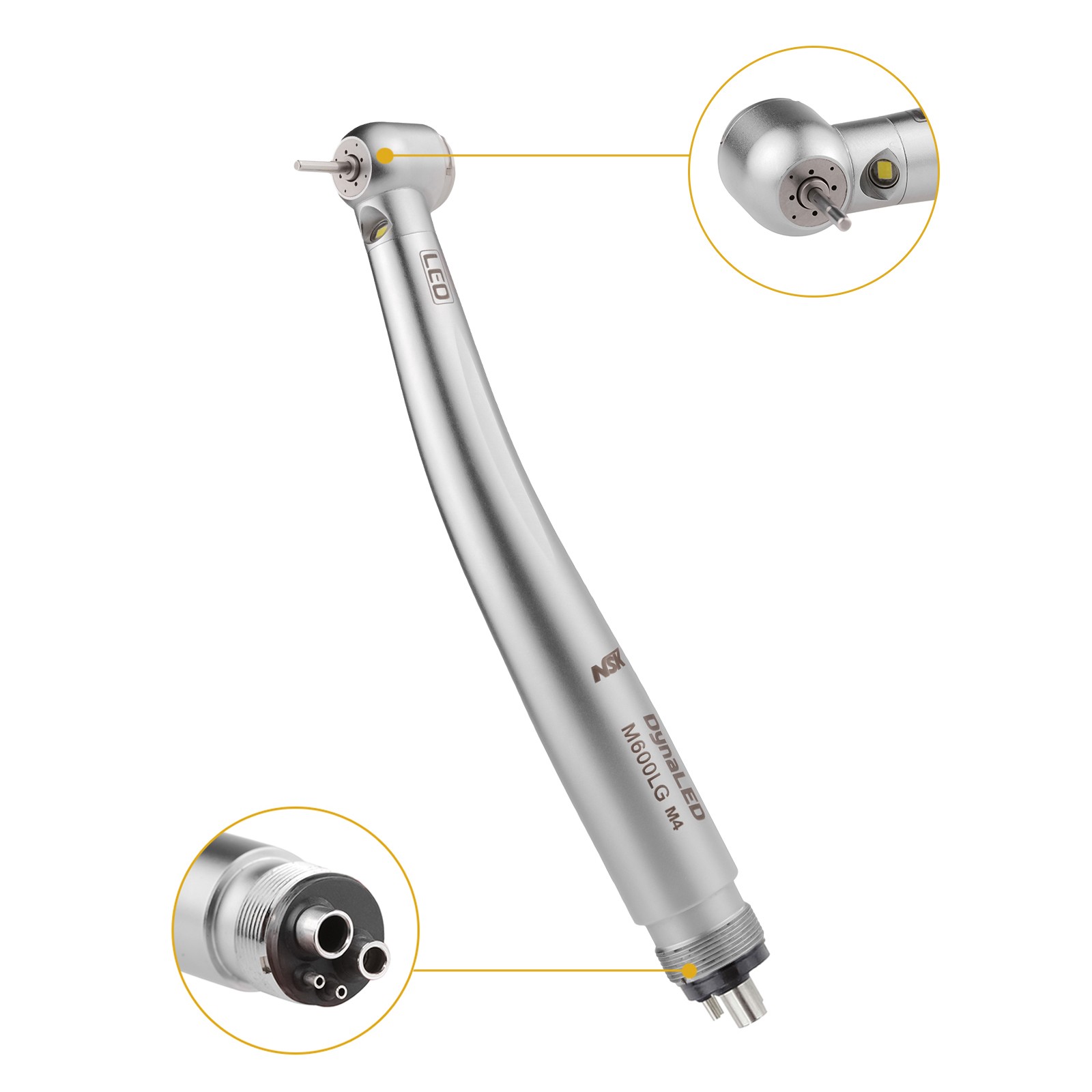 DynaLED Dental High Speed LED Handpiece Self-generator Air Turbine 4H Push