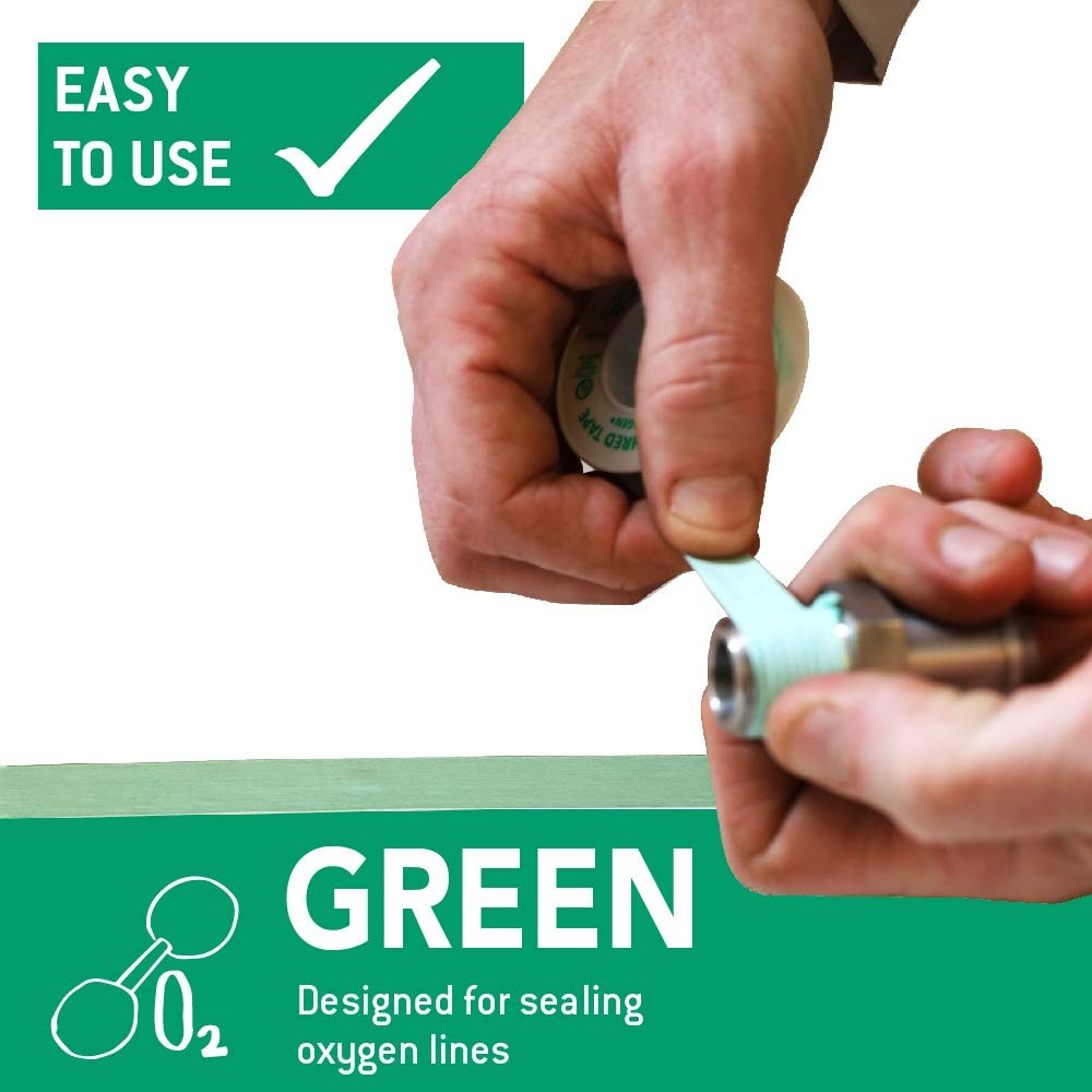 Gasoila GT90-24 Green PTFE High Density Thread Tape Roll, -450 to 550 Degree F