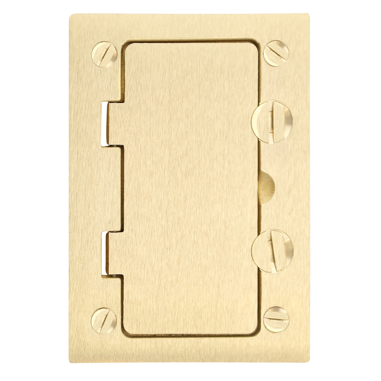 HUBBELL S3826 BRASS ROUND FLOOR BOX RECTANGLE, 4-5/32″ LENGTH X 2-63/64″ WIDTH