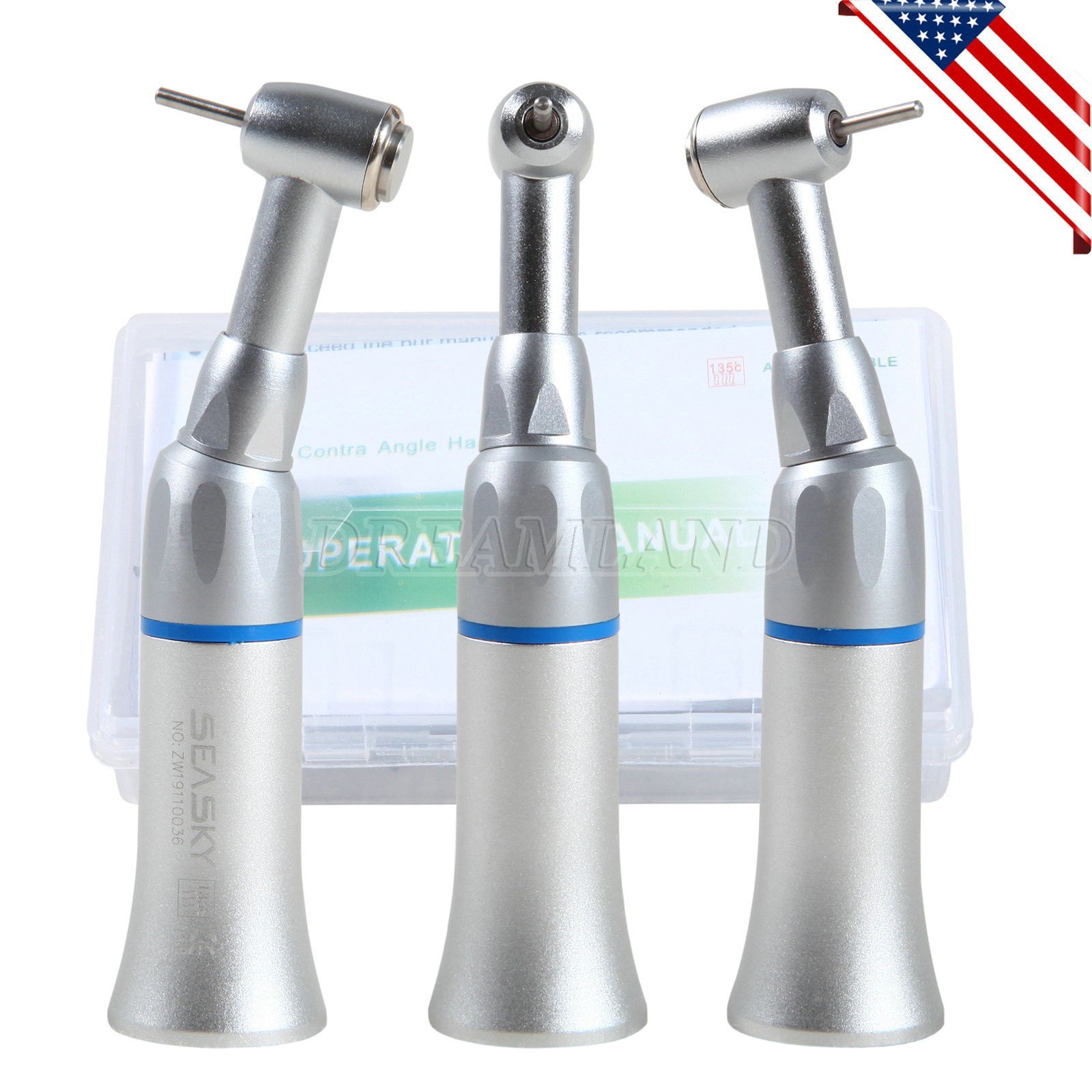 NSK Style Dental Slow Low Speed FG 1.6mm Burs Contra Angle Handpiece Push Button