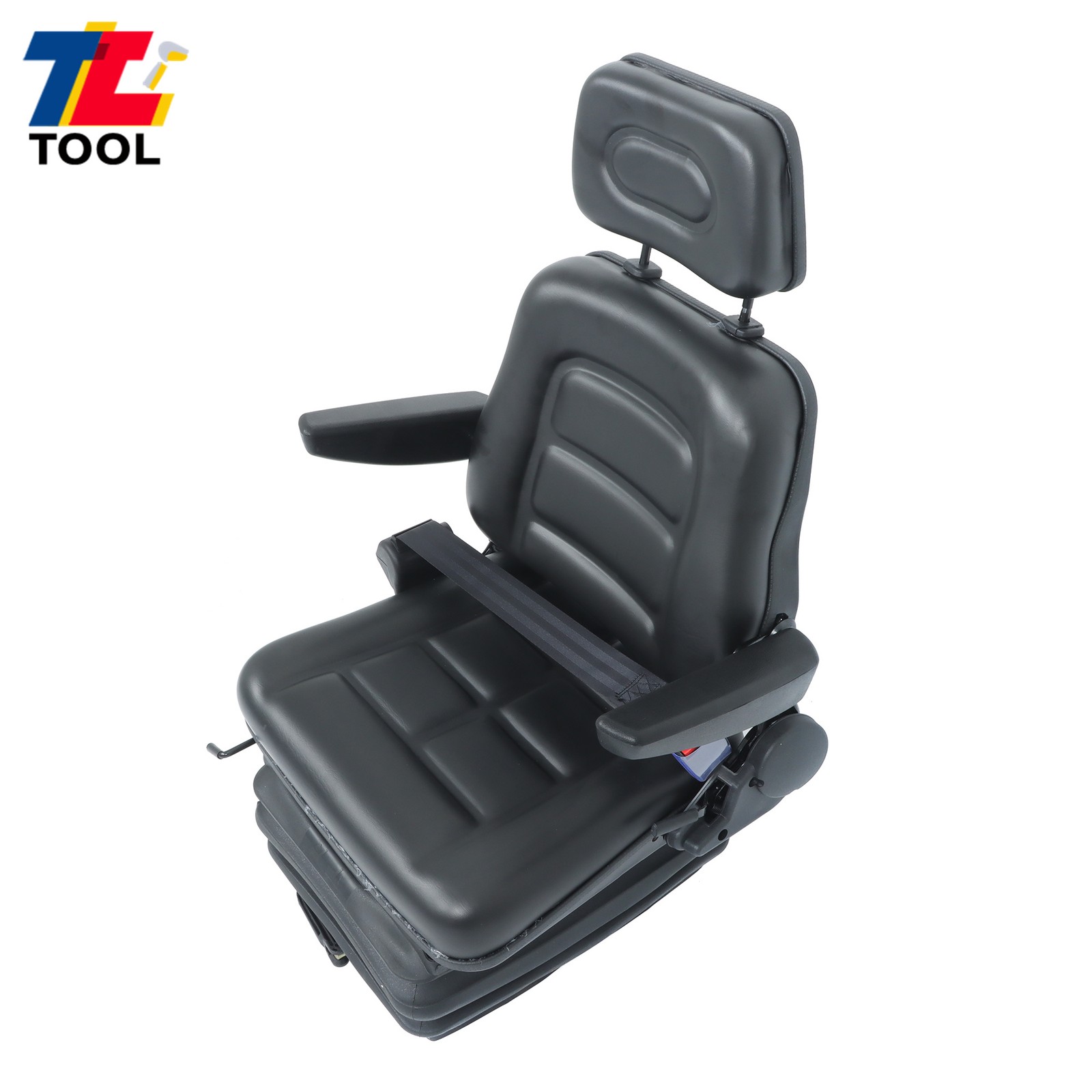 Forklift Tractor Seat Suspension Adjustable Backrest Armrest Safety Belt
