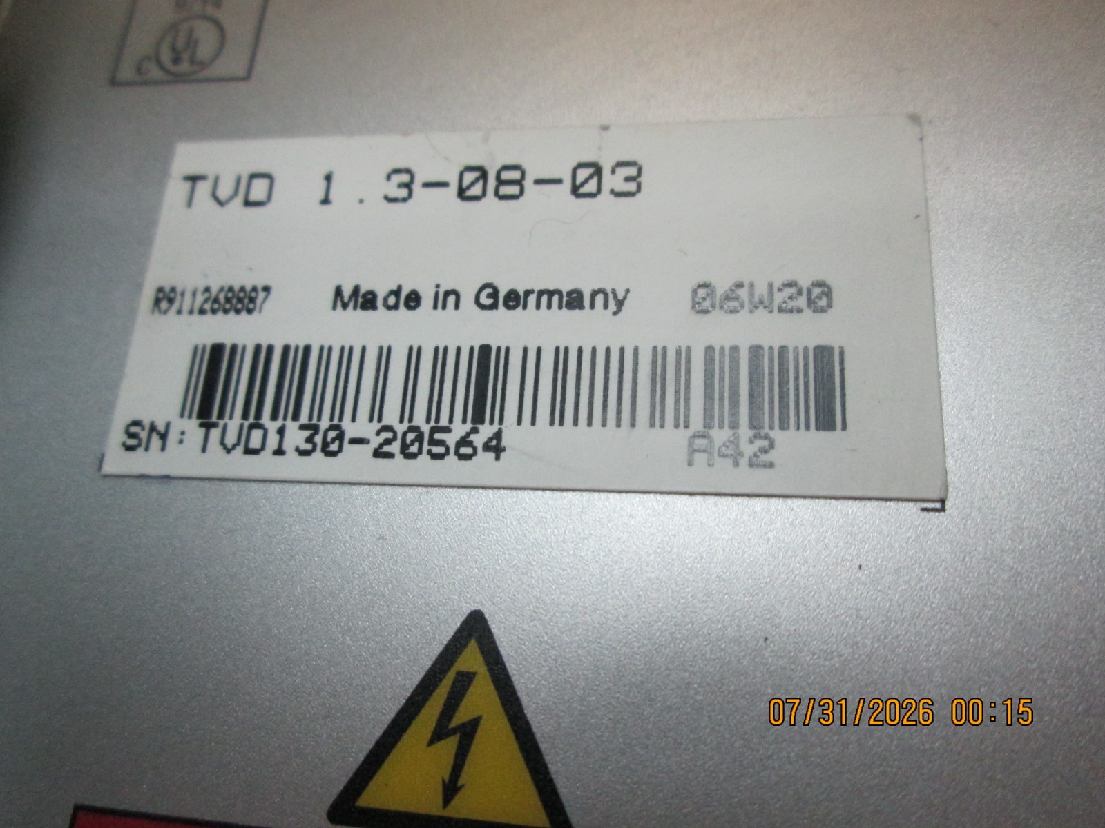 INDRAMAT TVD 1.3-08-03 / R911268887 (SHELF H6)