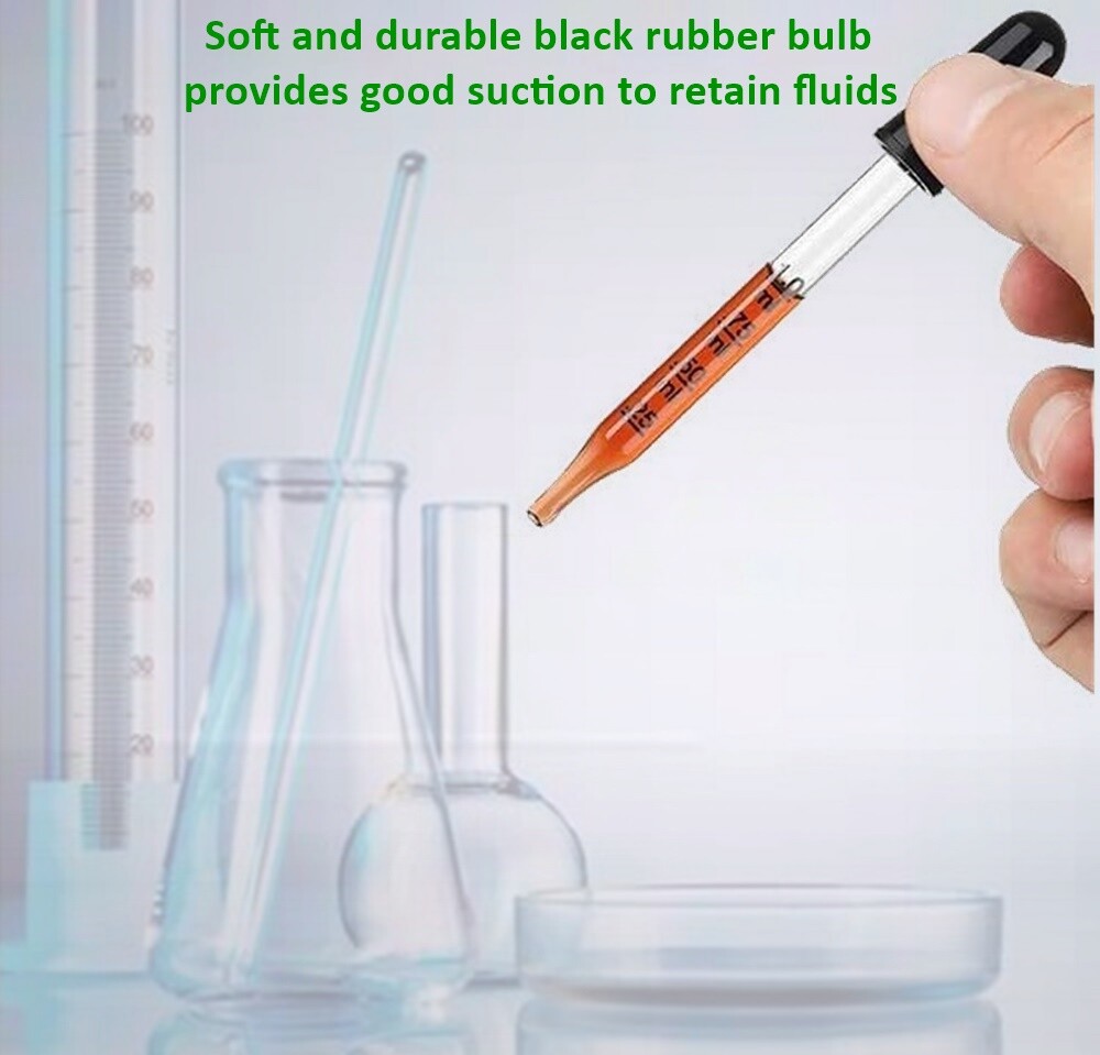 Medicine Art Essential Oils Eye Dropper Graduated 4″ Straight Tip 1ml (12 Pack)