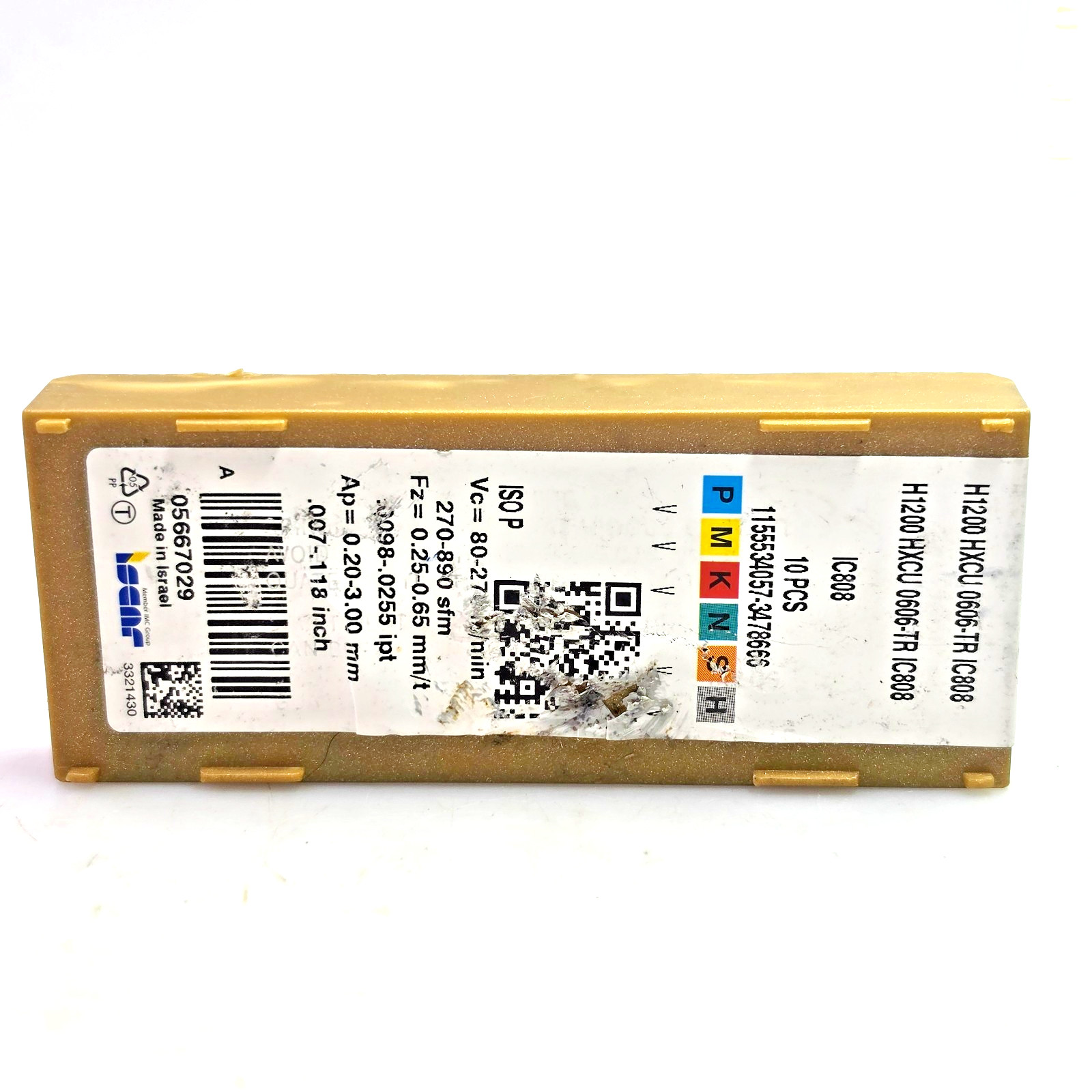 Iscar H1200 HXCU 0606 TR IC808 Carbide Milling Inserts (Box of 10)