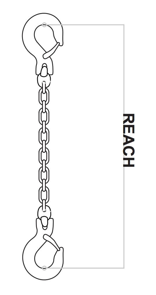 5/16″ Lifting Chain Sling 15 FT Tagged Made in USA Grade 80 Grab Hooks