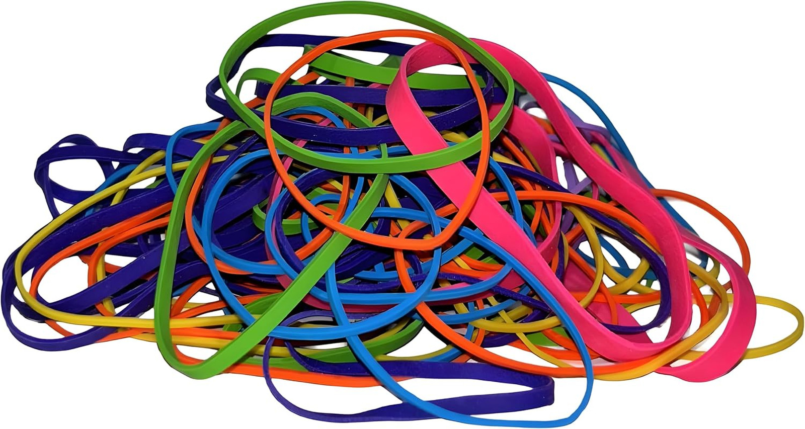 Assorted Rubber Bands Bulk Pack 0.5 lb Strong Elastic Cables, Files, Office