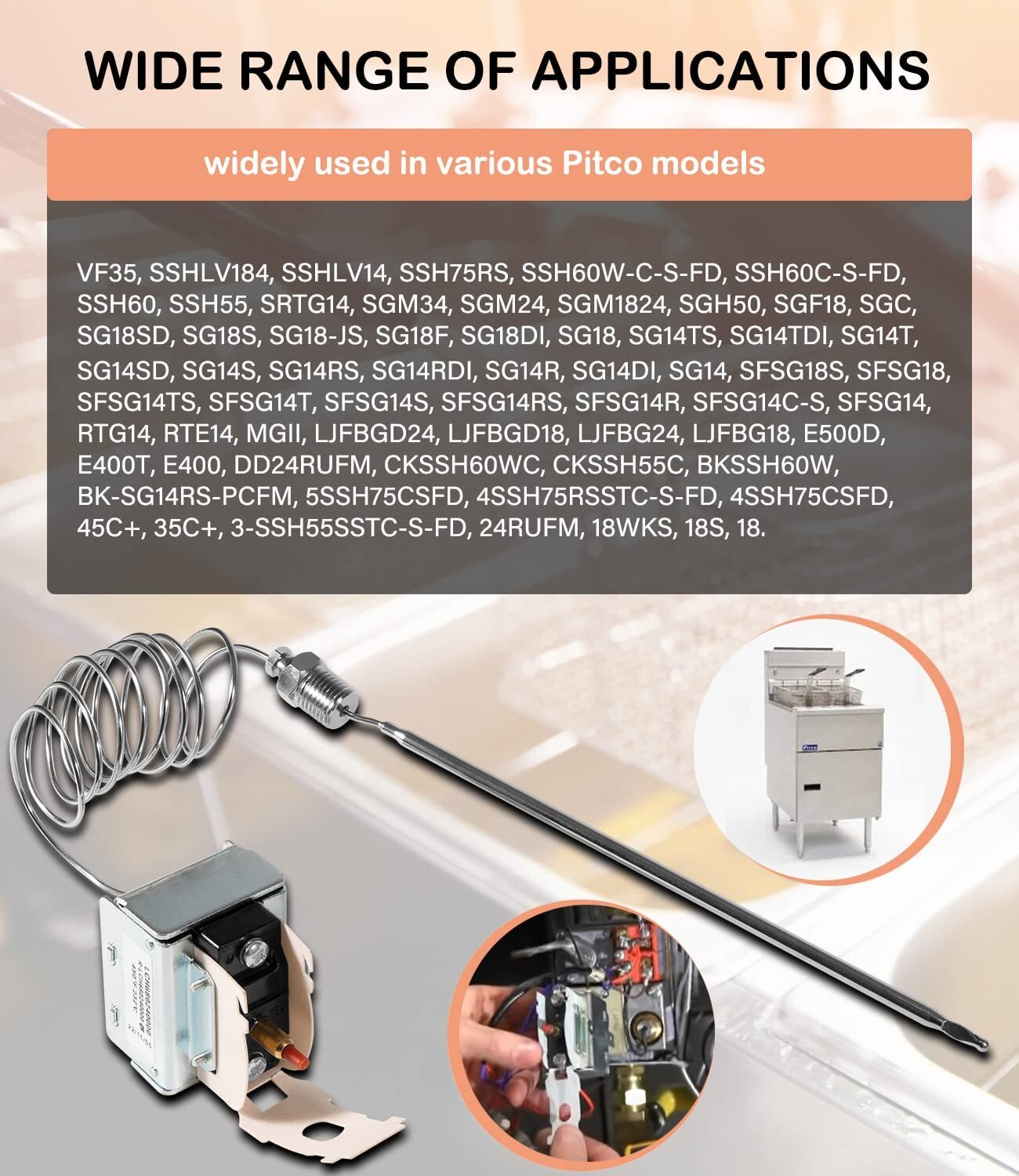 PP10084 High Limit Switch for Pitco Fryer and Gas Fryer Safety Thermostat 450?