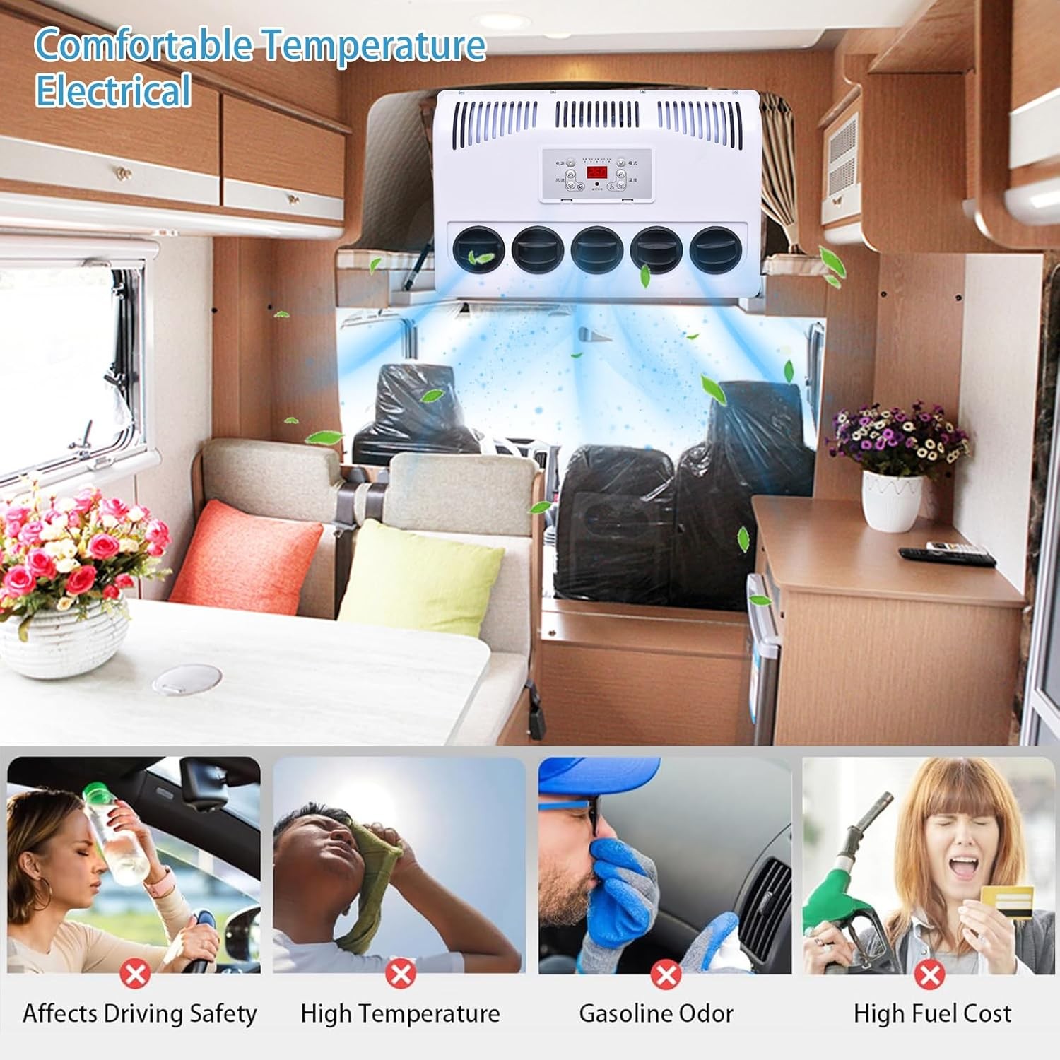 12V 11000 BTU Truck Air Conditioner Split AC Fits Semi Trucks Bus RV Caravan