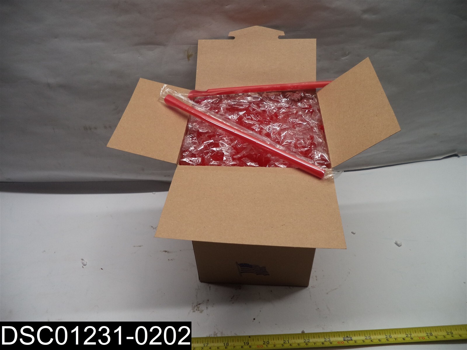 QTY=1 Box of 5000 (25 BXS of 200) SSW8 Red 8″ Spoon Straws