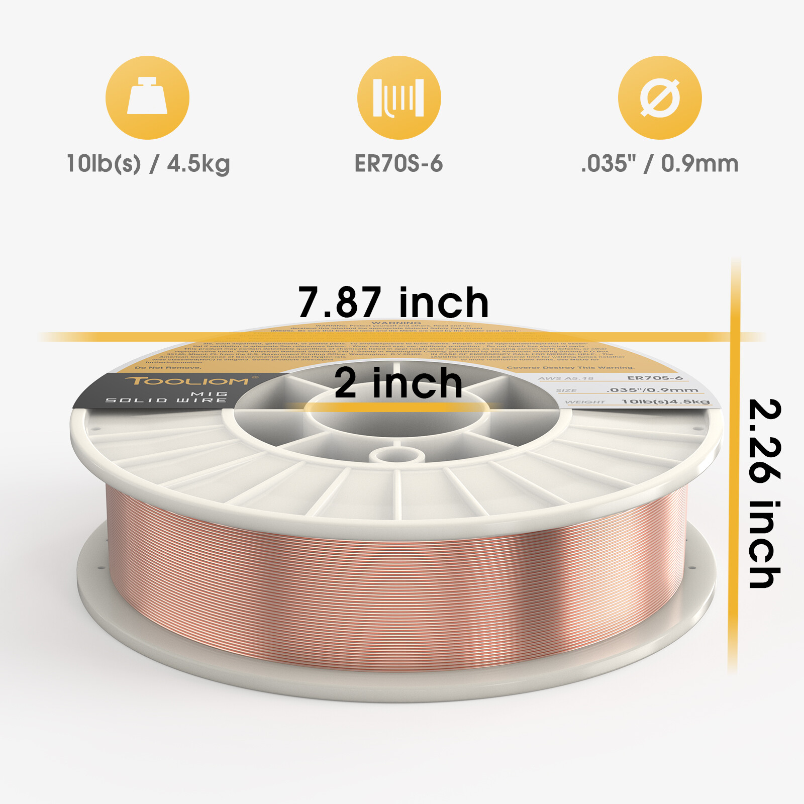 ER70S-6 .035″(0.9 mm) Mild Steel Mig Solid Welding Wire on 10-Pound Spool