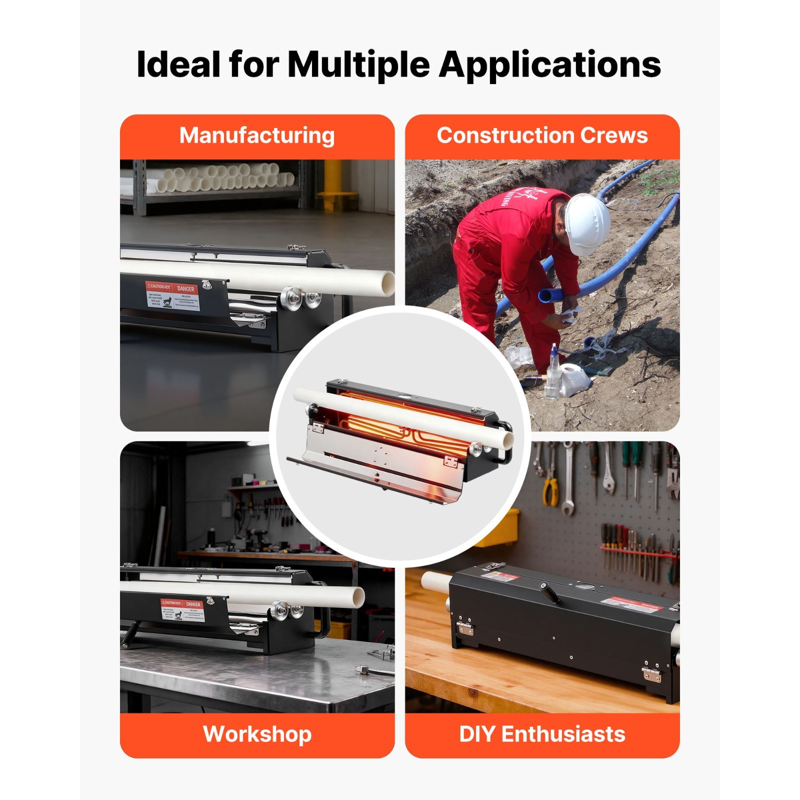 Uimoso 1/2″ – 2″ Electric PVC Conduit Heater Bender for Pipe Bending 1200W Power
