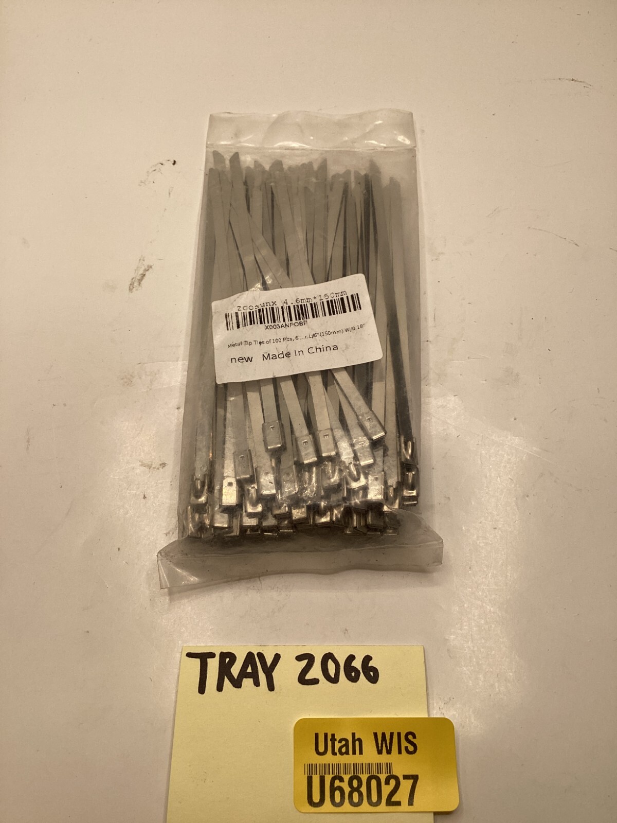 Pack of 100 ZOOSUNX Metal Zip Ties 6″, 304 Stainless Steel, Heat Resistant,0.18W