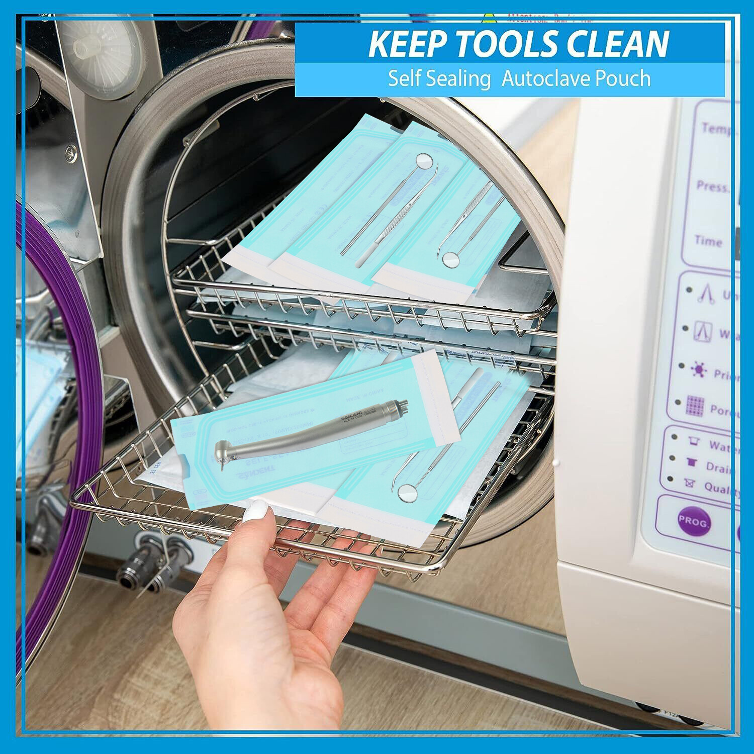200 Self Sterilization Pouches Pouch Autoclave Sterilizer Bag Dental Tattoo Nail