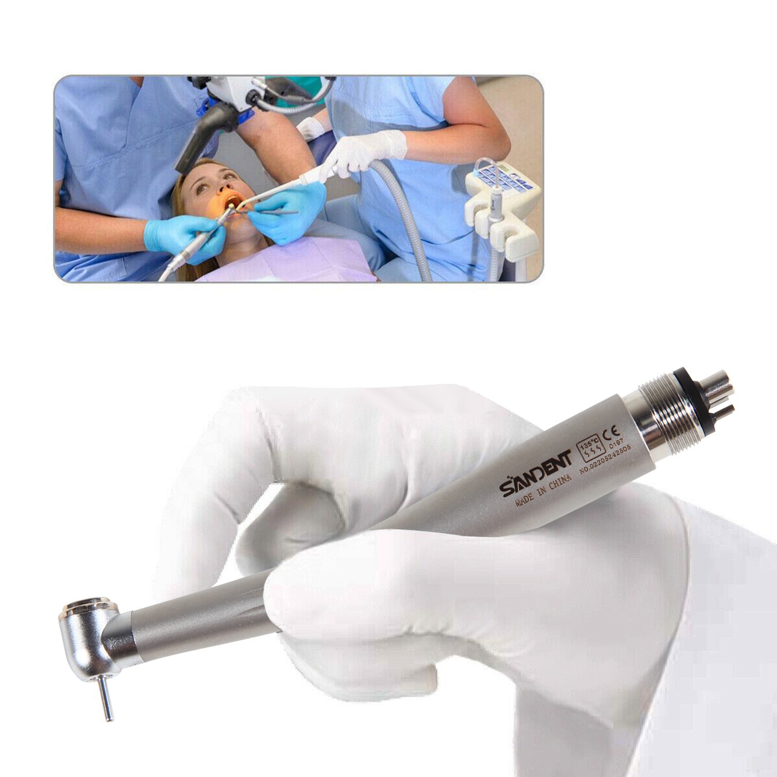 10 SANDENT NSK Style Dental High Speed Handpiece Push Button 4 Hole Pana Max ST4
