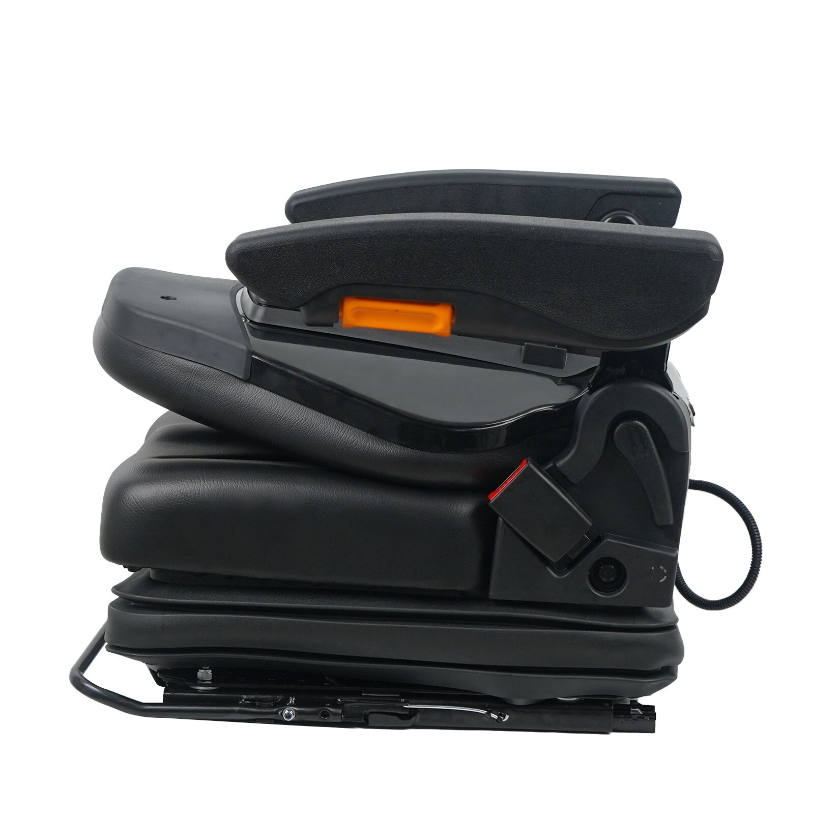 Forklift/Tractor Suspension Replacement Seat w/Adjustable Armrest. Black. TSKL10