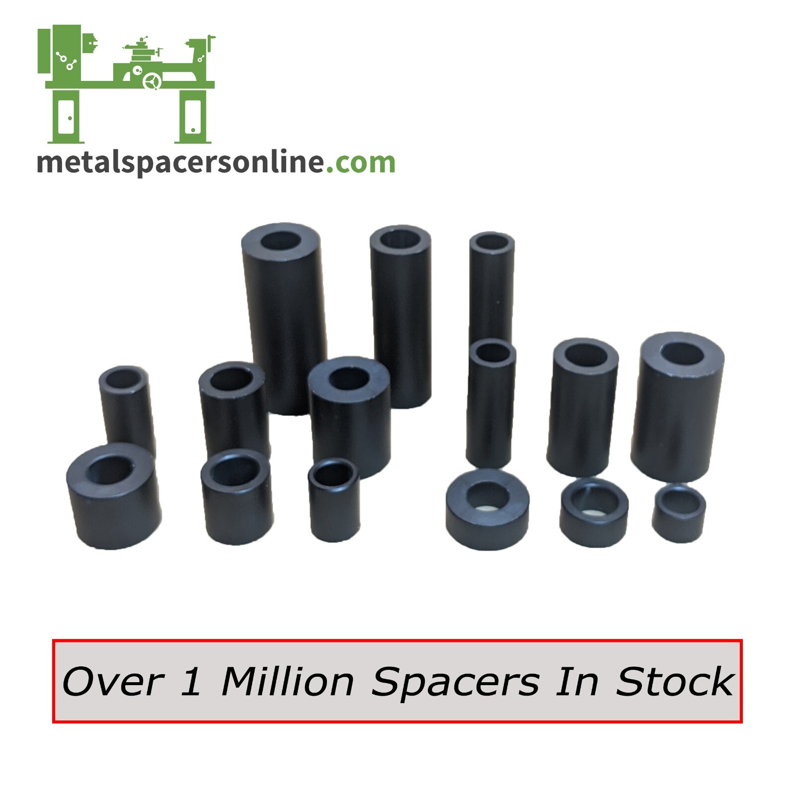 Black Anodize Aluminum Spacer Bushing 3/4″ OD x 5/16″ ID–Fits M8 or 5/16″ Bolts