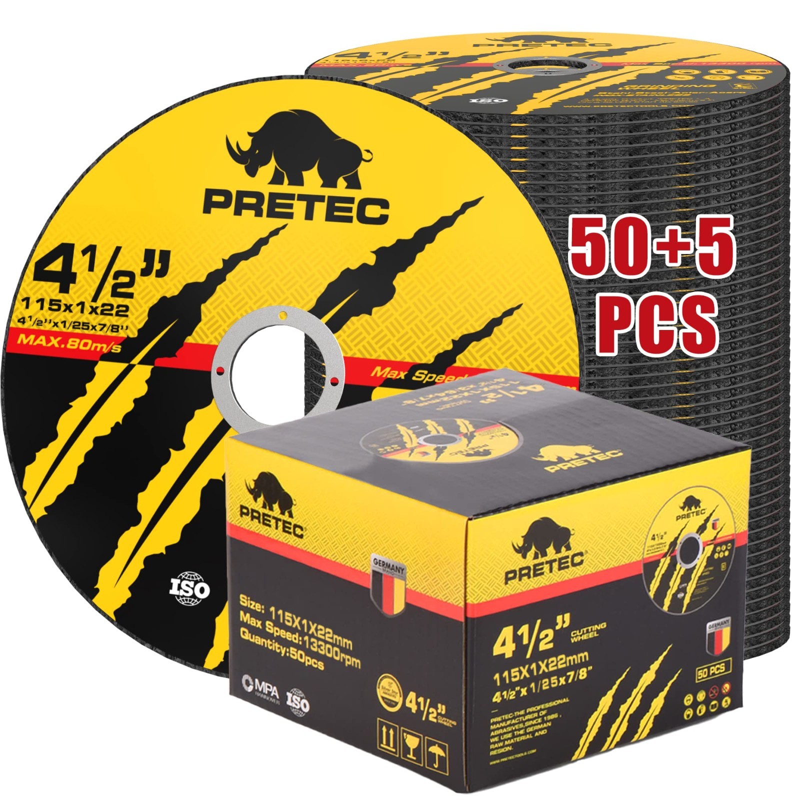 55 PACK Cut Off Wheels 4-1/2″ Metal & Stainless Steel Angle Grinder Cutting Disc