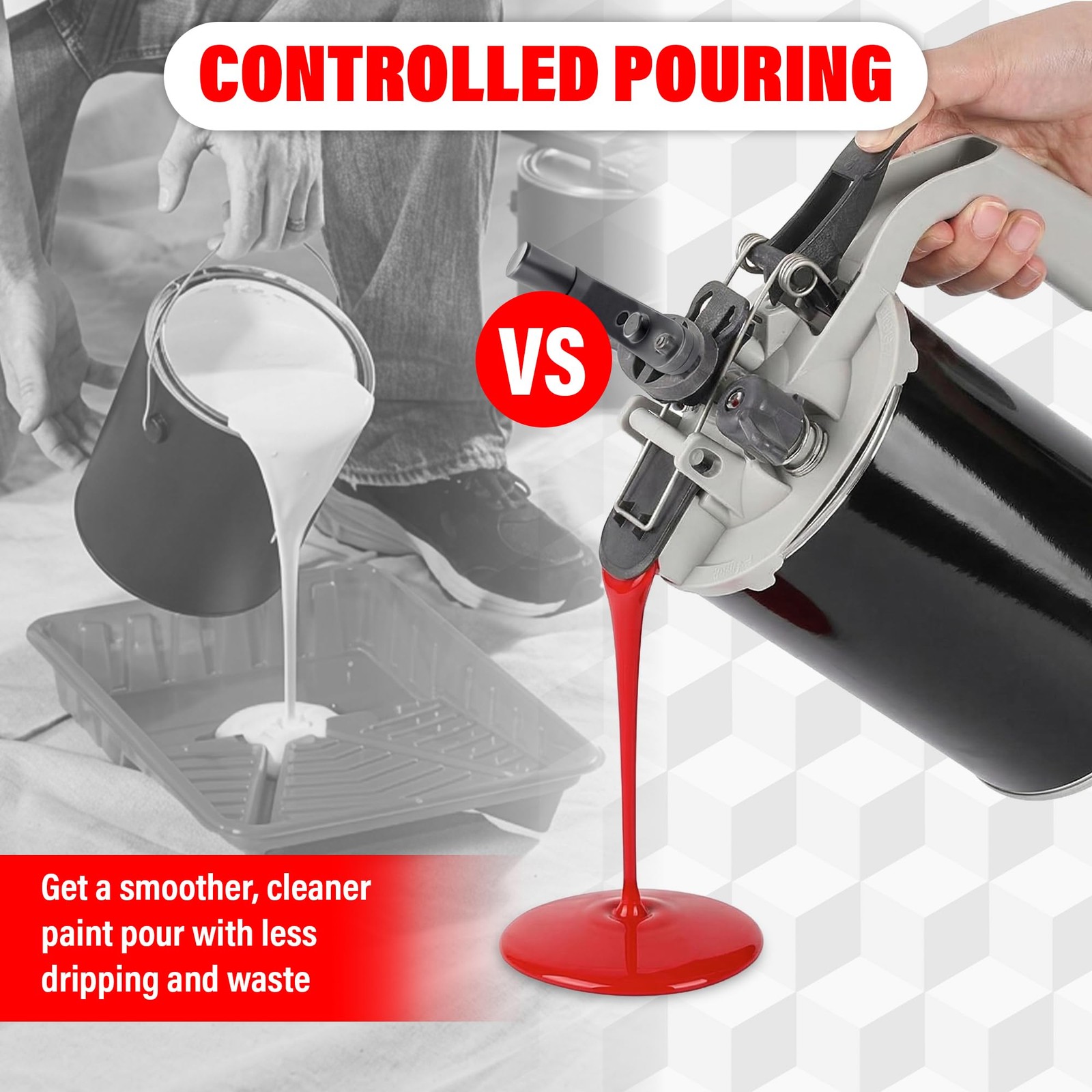 Lauco 1 Gallon Paint Can Mixing Lid with Pour Spout, Universal Paint Mixer Lid