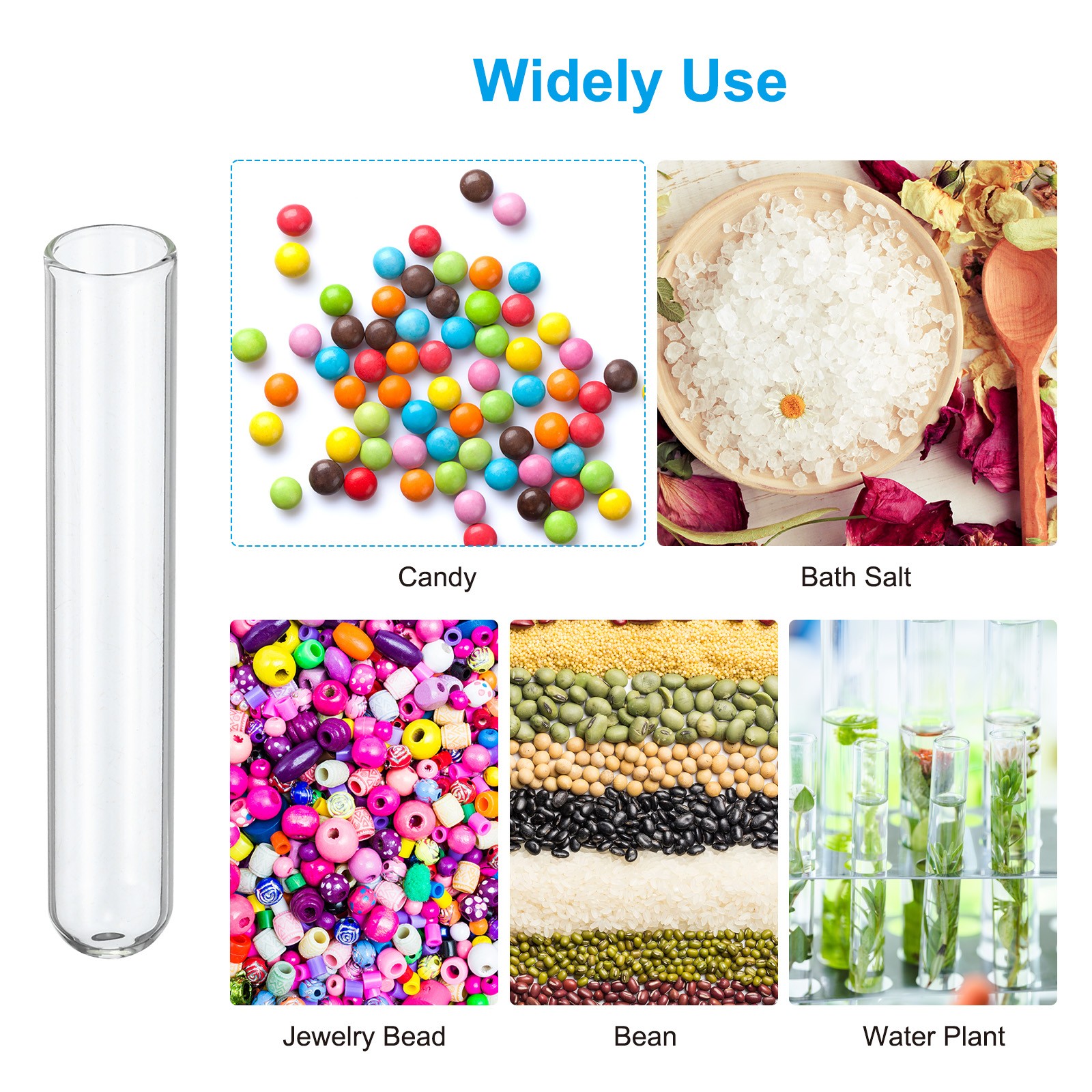 10ml Test Tubes, 20pcs 3.94×0.63in Glass Test Tube Containers