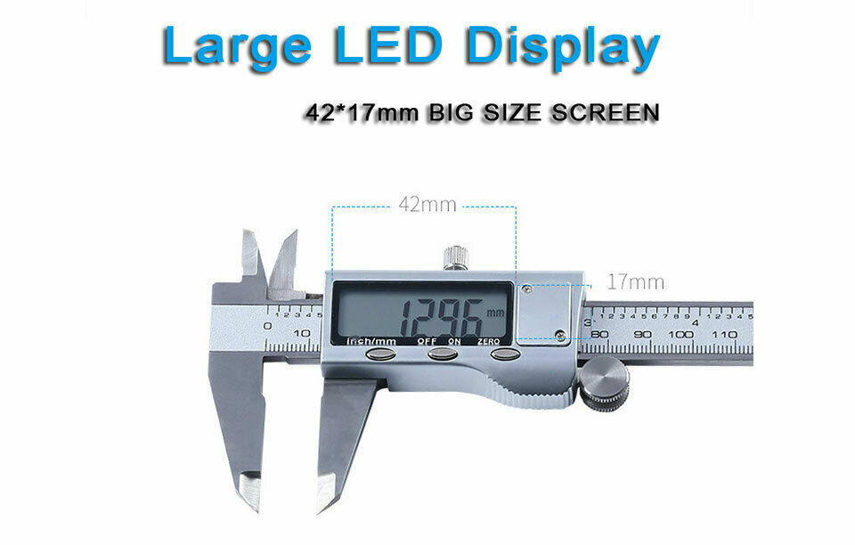 150mm Digital Vernier Caliper 6” Stainless Steel Micrometer LCD Gauge Measuring