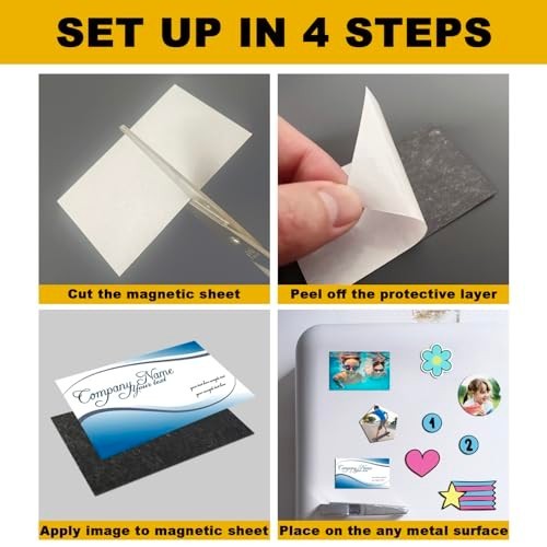Business Card Magnets, 2X3.5 Inch,50 Pack, Peel and Stick Self Adhesive Magnetic